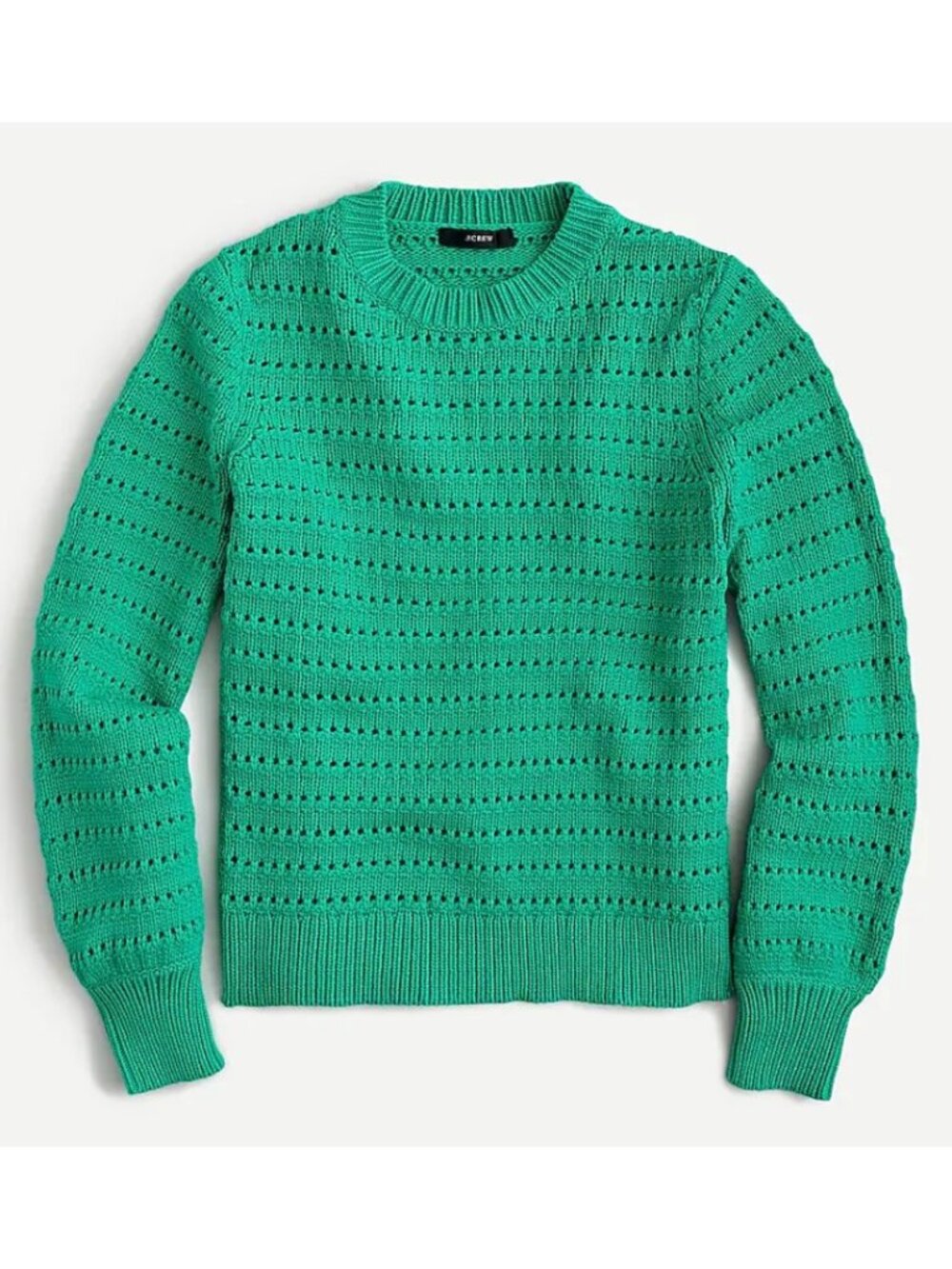 💚 NEW J. Crew Green Balloon Sleeve Pointelle Sweater XL